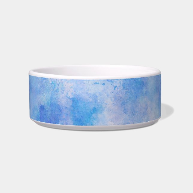 Airy Blue Watercolor Wash Pattern Bowl (Front)