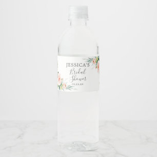 Airy Blush Bridal Shower Water Bottle Label
