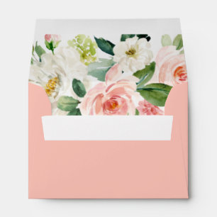Airy Blush Floral Watercolor Envelopes