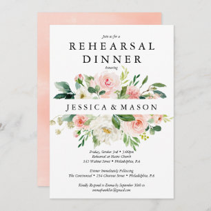Airy Blush Rehearsal Dinner Invitation Card