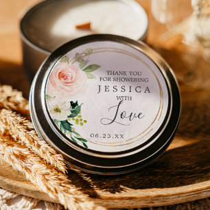 Airy Blush Shower Favour Sticker