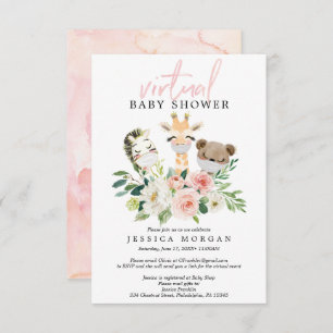Airy Blush Virtual Baby Shower Invitation