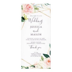 Airy Blush Wedding Program - Ceremony Program Rack Card