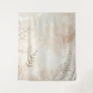 Airy Bohemian Botanical Floral String Art Design Tapestry