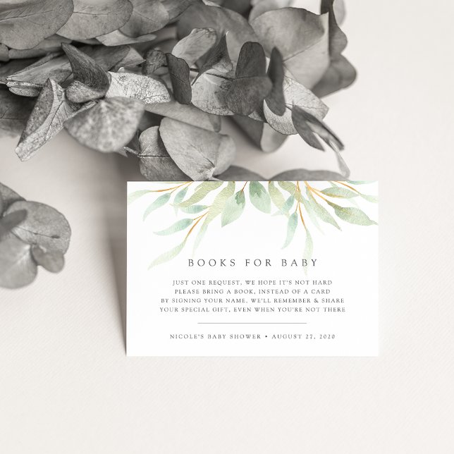 Airy Botanical Book Request Baby Shower Card (Creator Uploaded)