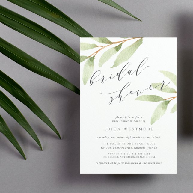 Airy Botanical Bridal Shower Invitation (Creator Uploaded)