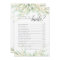 Airy Botanical Double-Sided Bridal Shower Game