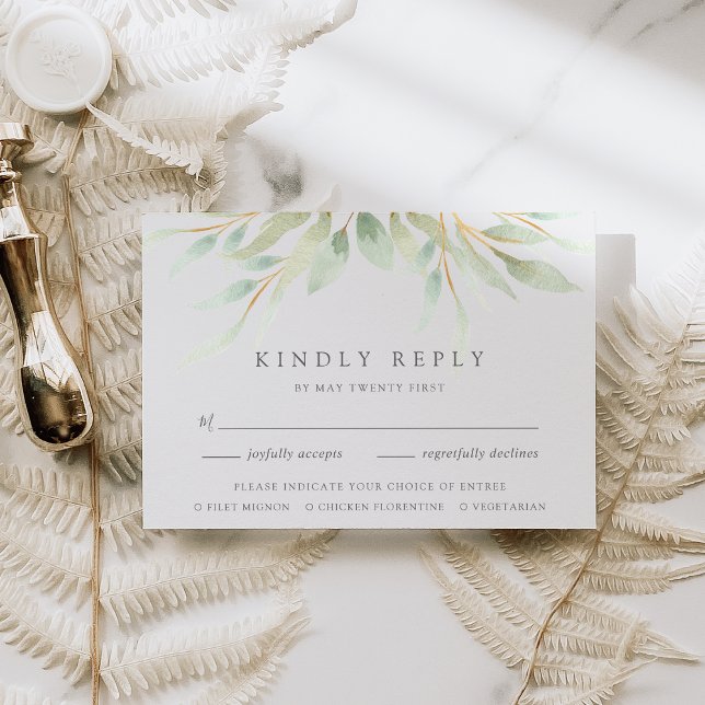 Airy Botanical Meal Choice RSVP Card (Creator Uploaded)