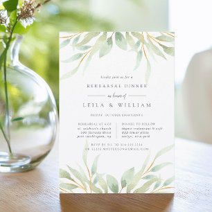 Airy Botanical Rehearsal Dinner Invitation