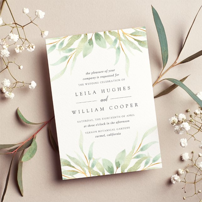 Airy Botanical Wedding Invitation (Creator Uploaded)