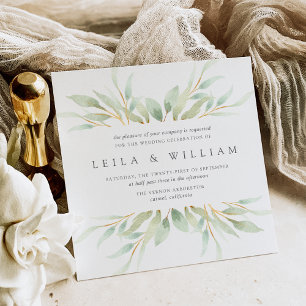 Airy Botanical Wedding Invitation Square