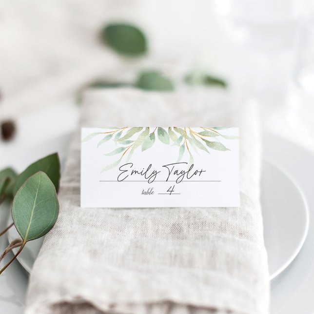 Airy Botanical Wedding Place Card (Creator Uploaded)