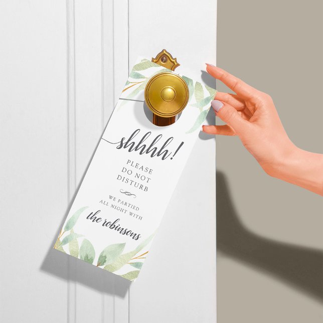 Airy Botanical Wedding Welcome/Do Not Disturb Door Hanger (Creator Uploaded)