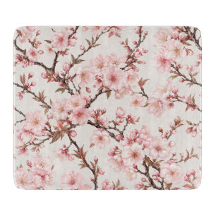 Airy Cherry Blossom Botanical Art Cutting Board