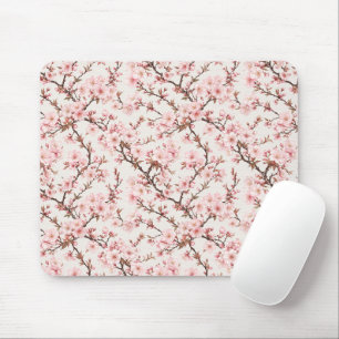Airy Cherry Blossom Botanical Art Mouse Mat