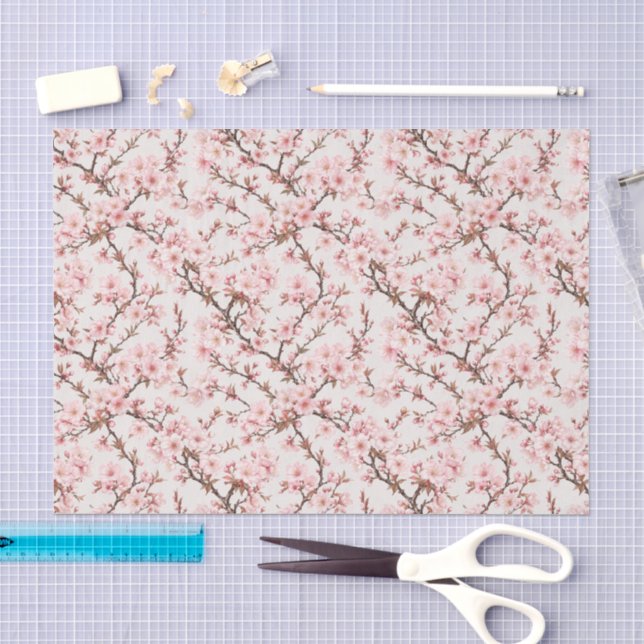 Airy Cherry Blossom Botanical Art Tissue Paper (Craft)