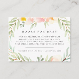 Airy Floral Book Request Baby Shower Card