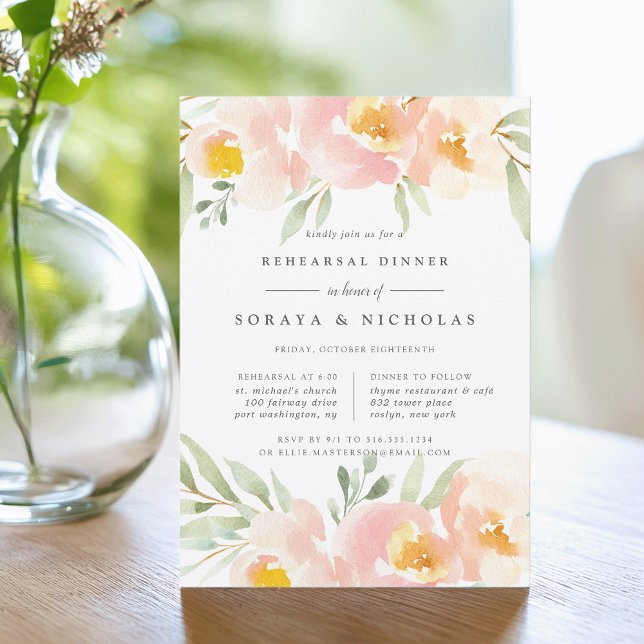 Airy Floral Rehearsal Dinner Invitation (Creator Uploaded)