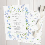 Airy French Regency Light Blue Floral Wedding  Invitation<br><div class="desc">A pretty wedding invitation featuring a rectangular frame surrounded by light blue watercolor flowers and greenery. Perfect for a spring or summer wedding.</div>