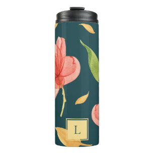 Airy Garden Floral Monogram Thermal Tumbler