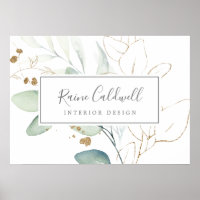 Airy Greenery and Gold Leaf Business