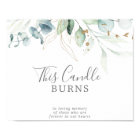 Airy Greenery Candle Burns Wedding Memorial Sign