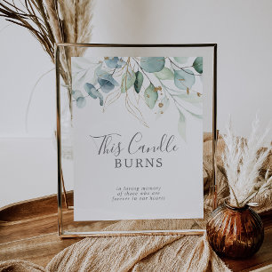 Airy Greenery Candle Burns Wedding Memorial Sign