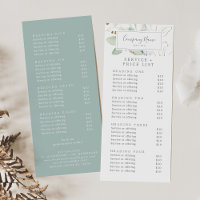 Airy Greenery Double Sided Business Price List