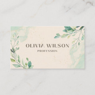 Airy Greenery Leaf Business Card