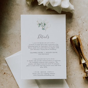 Airy Greenery Wedding Details Enclosure Card