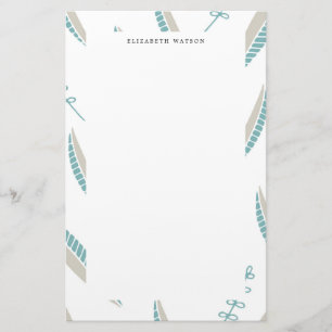 Airy Leaves   Monogram Stationery