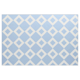 Airy Light Blue and White Diamond Pattern Fabric