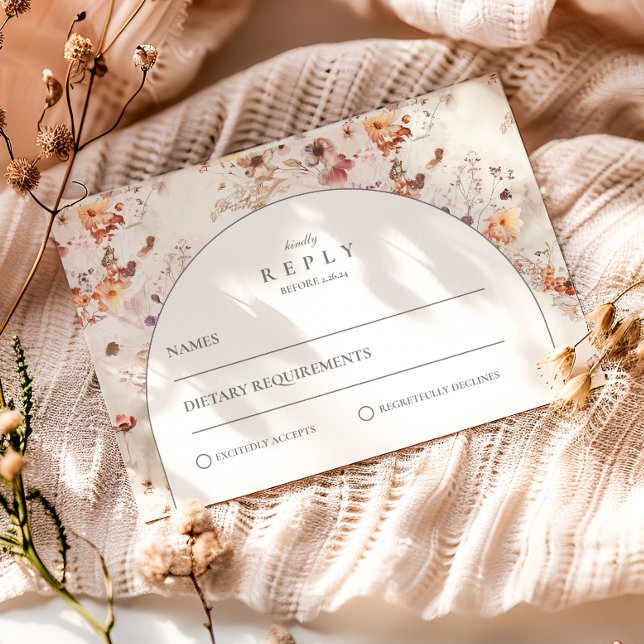 Airy Meadow Botanical Wedding RSVP Card (Creator Uploaded)