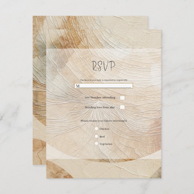Airy Neutral Natural Element Bohemian Boho RSVP Invitation (Front/Back)