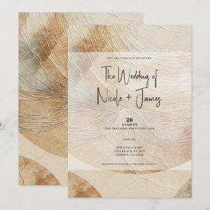 Airy Neutral Natural Element Bohemian Boho Wedding Invitation