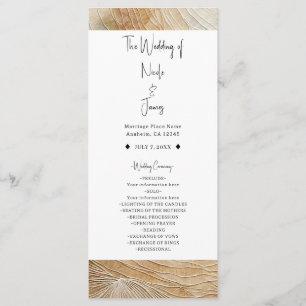 Airy Neutral Natural Element Bohemian Boho Wedding Programme