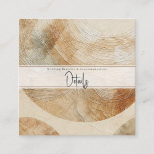 Airy Neutral Natural Elements Bohemian Boho Detail Square Business Card