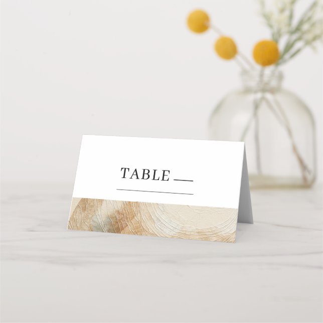 Airy Neutral Natural Elements Bohemian Boho Place Card (Front)