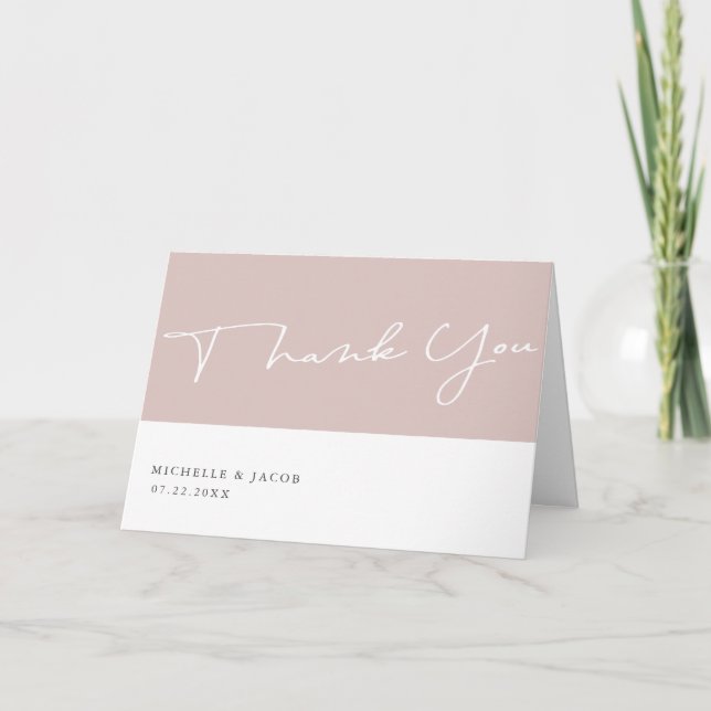 Airy Pastel | Folded Photo Thank You Card (Front)