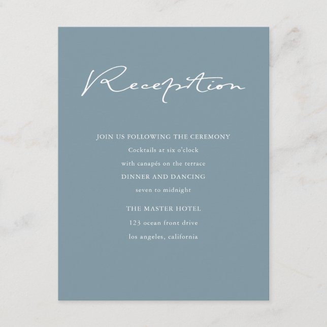 Airy Pastel | Reception Enclosure Card (Front)