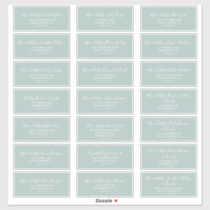 Airy Sage Green Wedding Guest Address Labels