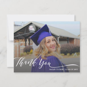 Airy Script Graduation Thank You Note Card