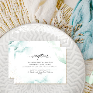 Airy Watercolor Wedding Reception Enclosure Card