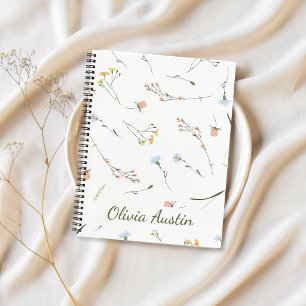 Airy Wildflower Journal Personalized Minimalist 