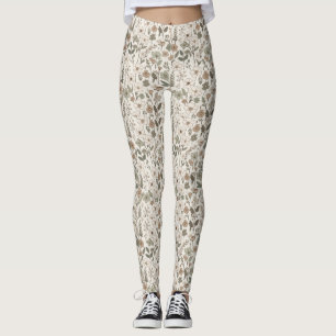 Airy Wildflowers in Cream & Sage Leggings