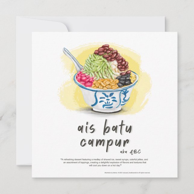 Ais Batu Campur ABC Malaysia Holiday Card (Front)