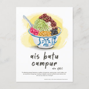 Ais Batu Campur ABC Malaysia Postcard