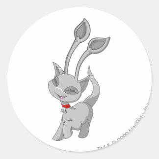 Aisha Silver Classic Round Sticker