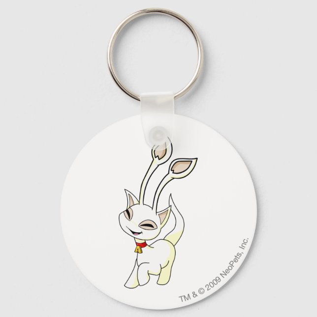 Aisha White Key Ring (Front)