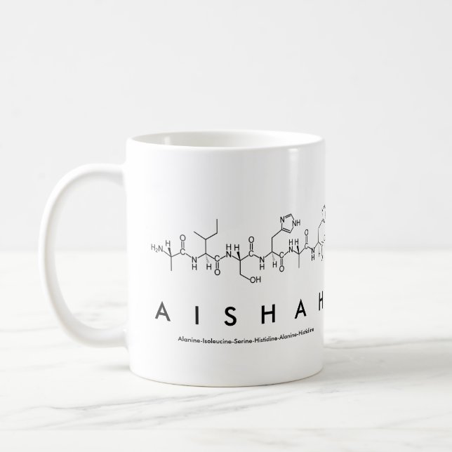 Aishah peptide name mug (Left)